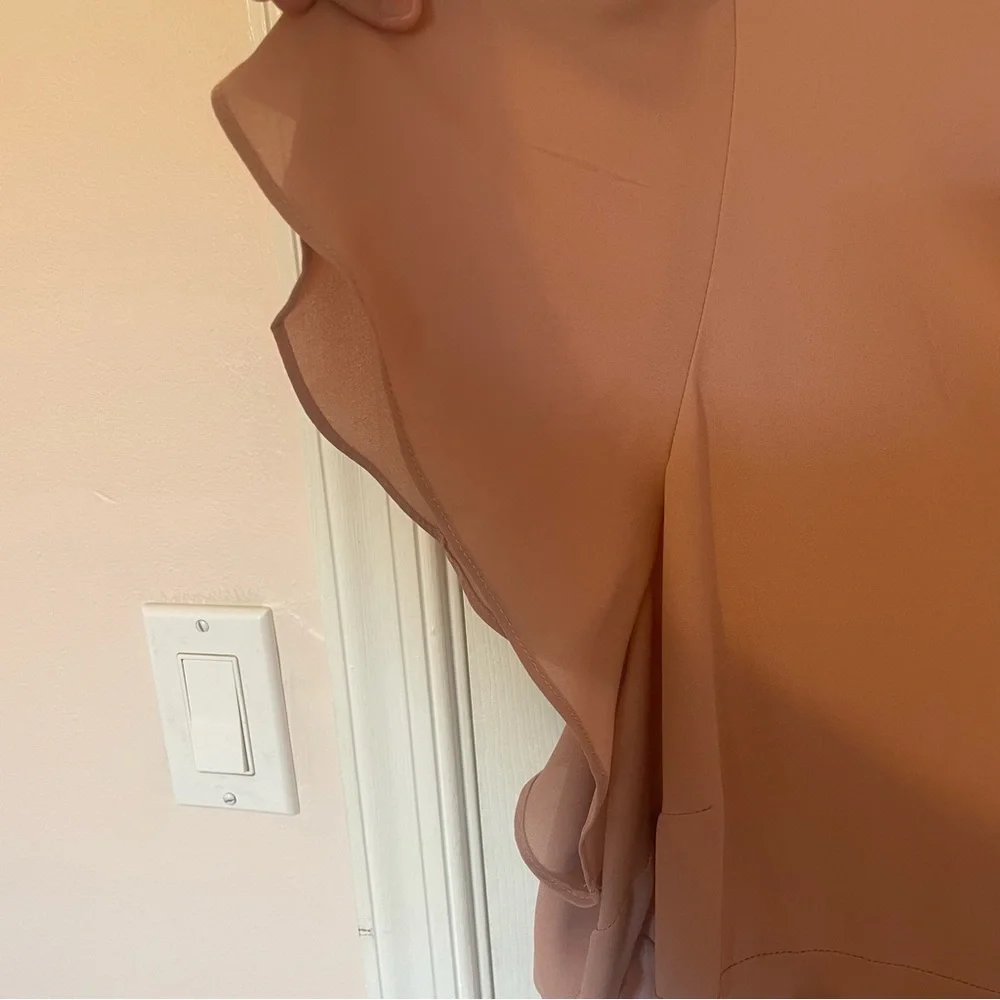 Dusty Rose Quartz Flutter Sleeve Blouse - Picture 4 of 5